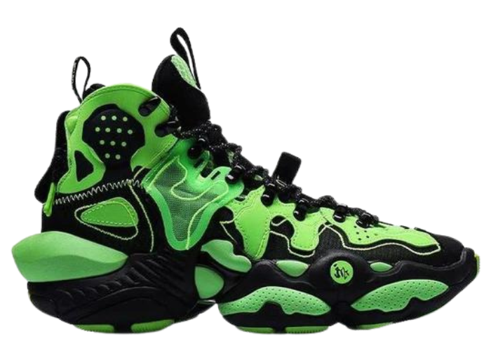 Li-Ning reunited basketball shoes black and green - AGBQ079-1